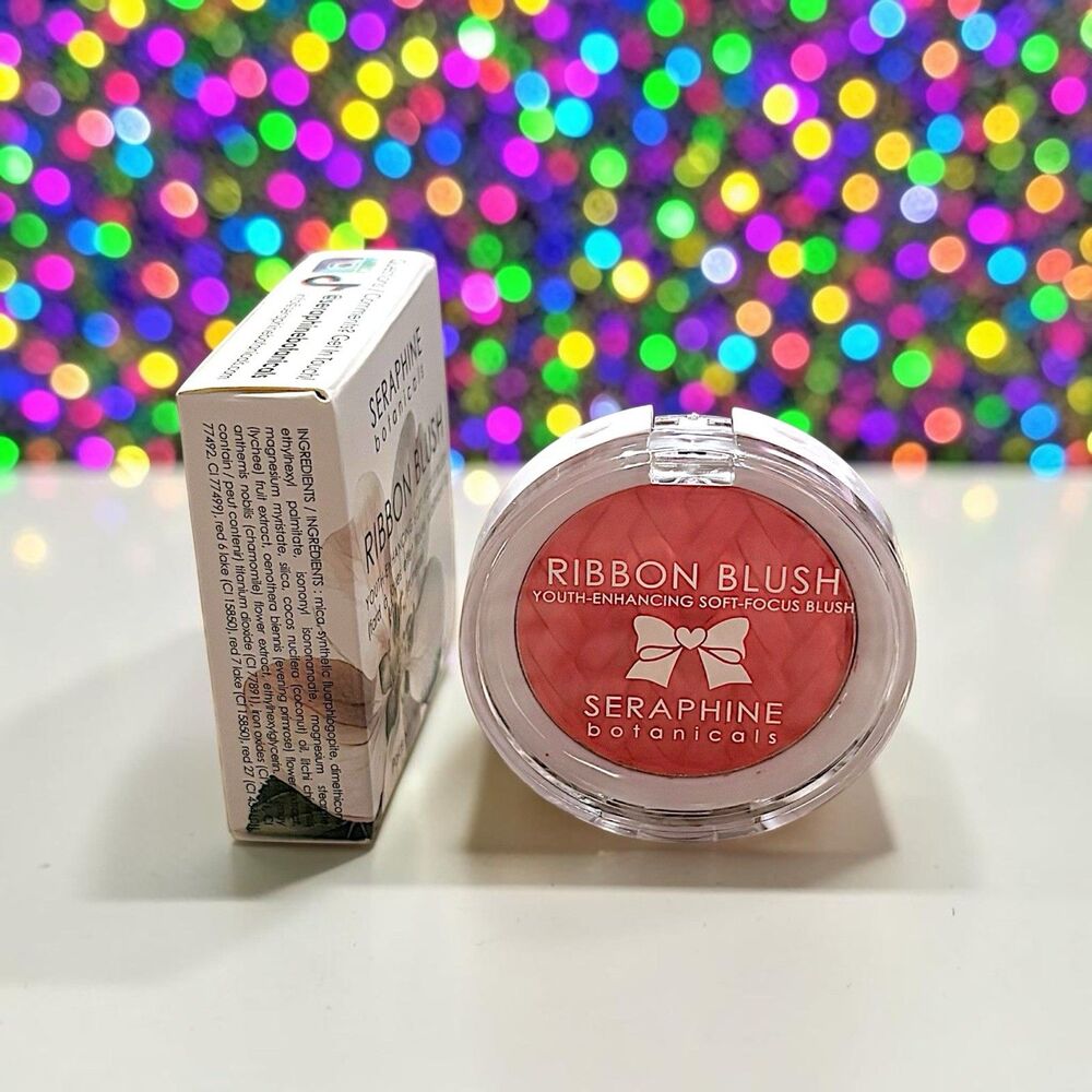 SERAPHINE BOTANICALS Ribbon Blush in Whisper (rose pink) Full Size 0.09 oz NIB - Picture 7 of 16